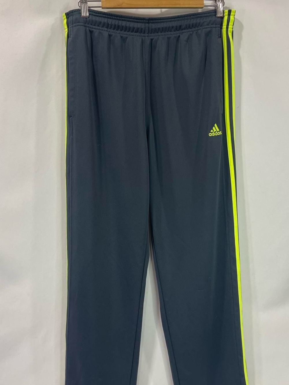 adidas Dark Gray Joggers with Neon Yellow Side Stripes
